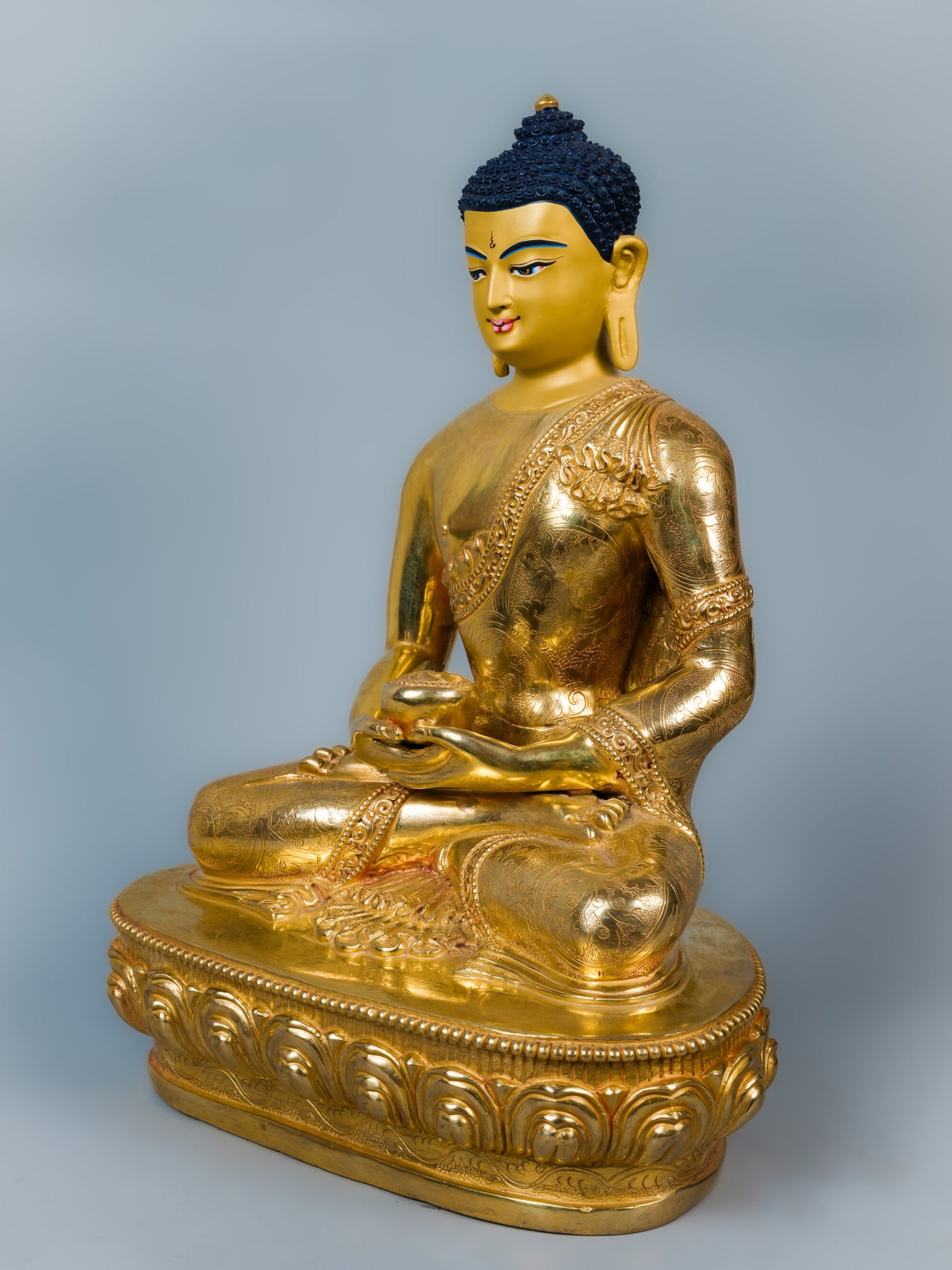 Handcrafted Amitabha Buddha Statue | 24K Gold | 10 inch - Image 3