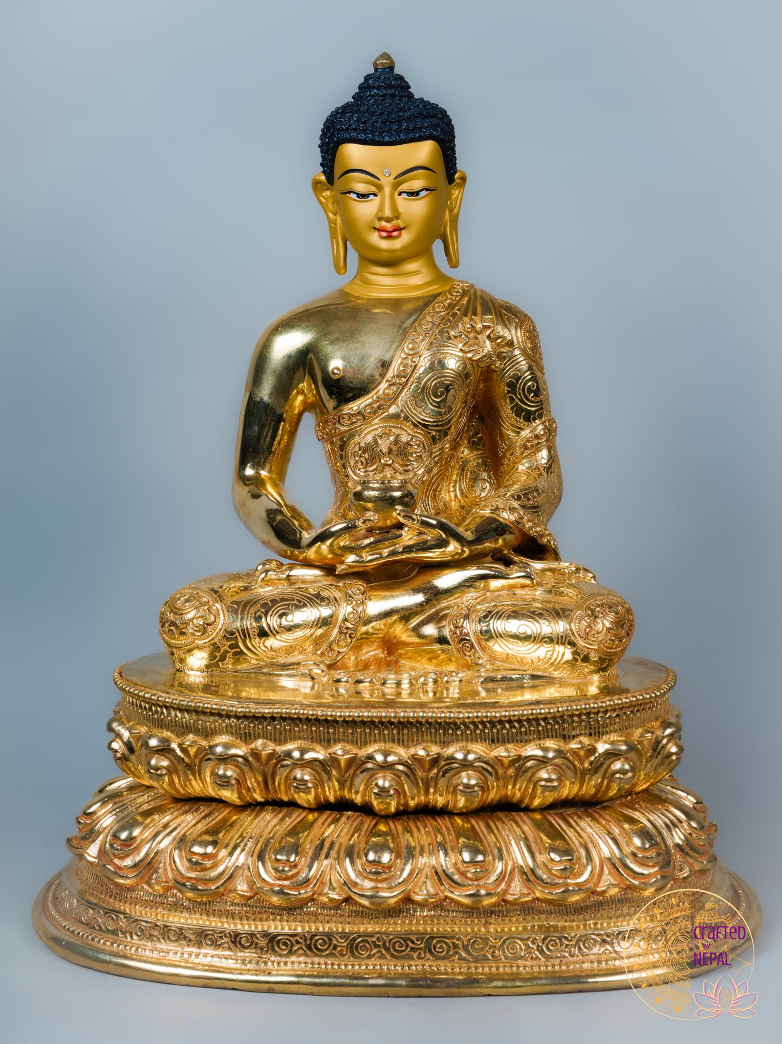 Handcrafted Amitabha Buddha Statue | 24K Gold | 13.5 inch