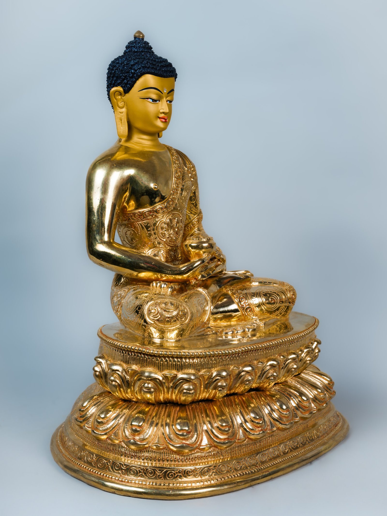 Handcrafted Amitabha Buddha Statue | 24K Gold | 13.5 inch - Image 2