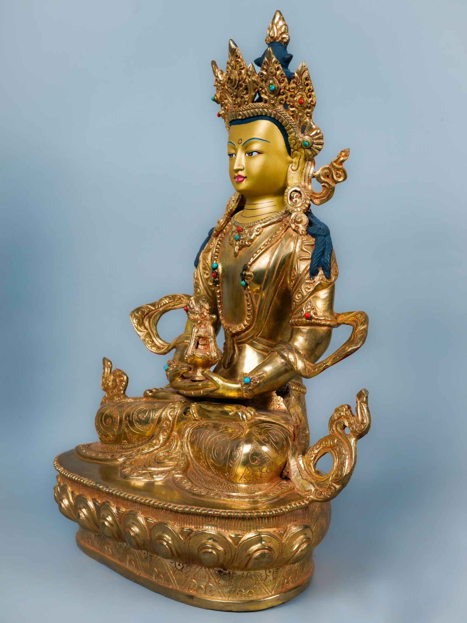 Handmade Amitayus Buddha Statue – The Buddha of Infinite Life & Longevity | 13 inch - Image 3