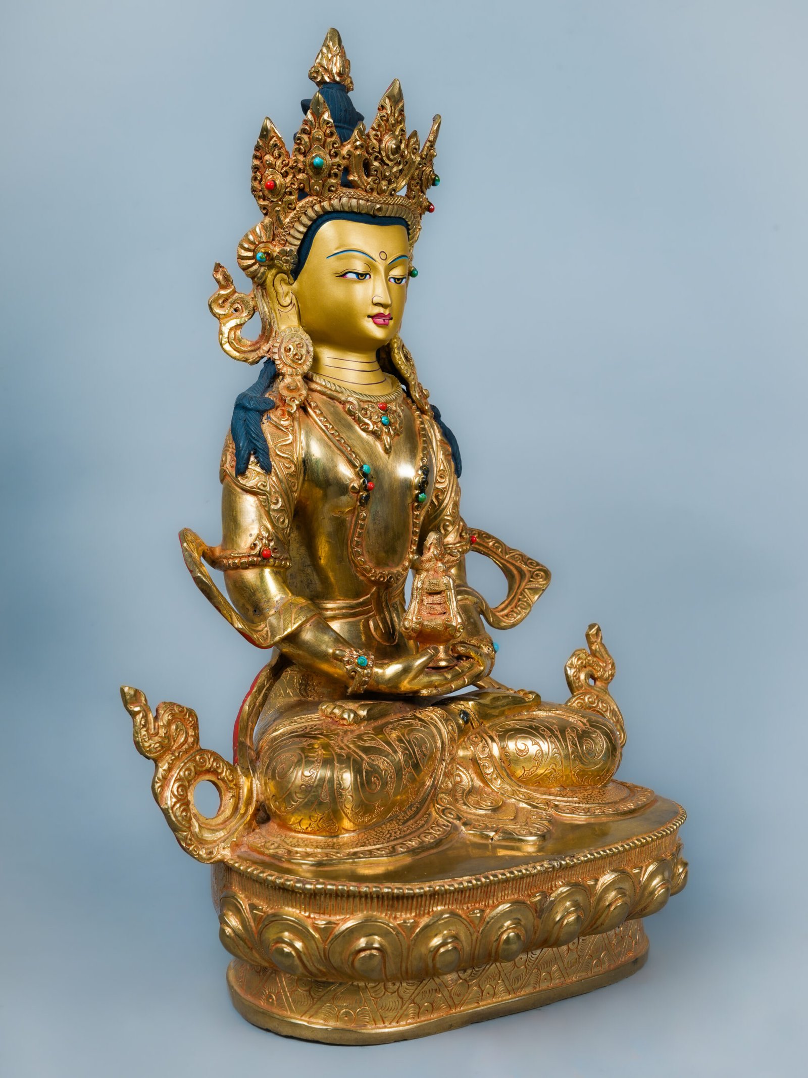 Handmade Amitayus Buddha Statue – The Buddha of Infinite Life & Longevity | 13 inch - Image 2