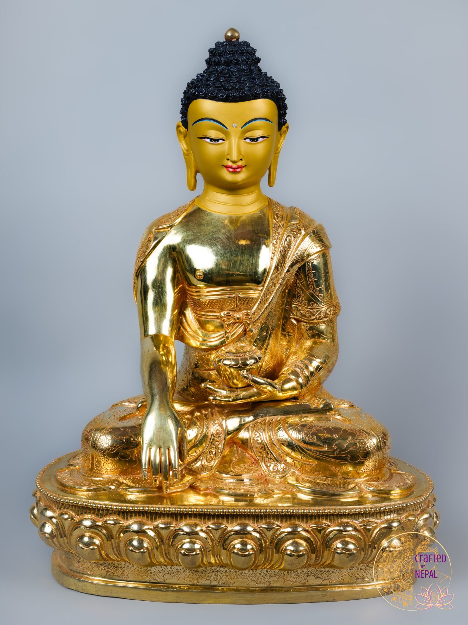 Handcrafted Shakyamuni Buddha Statue | 24K Gold | 13 inch