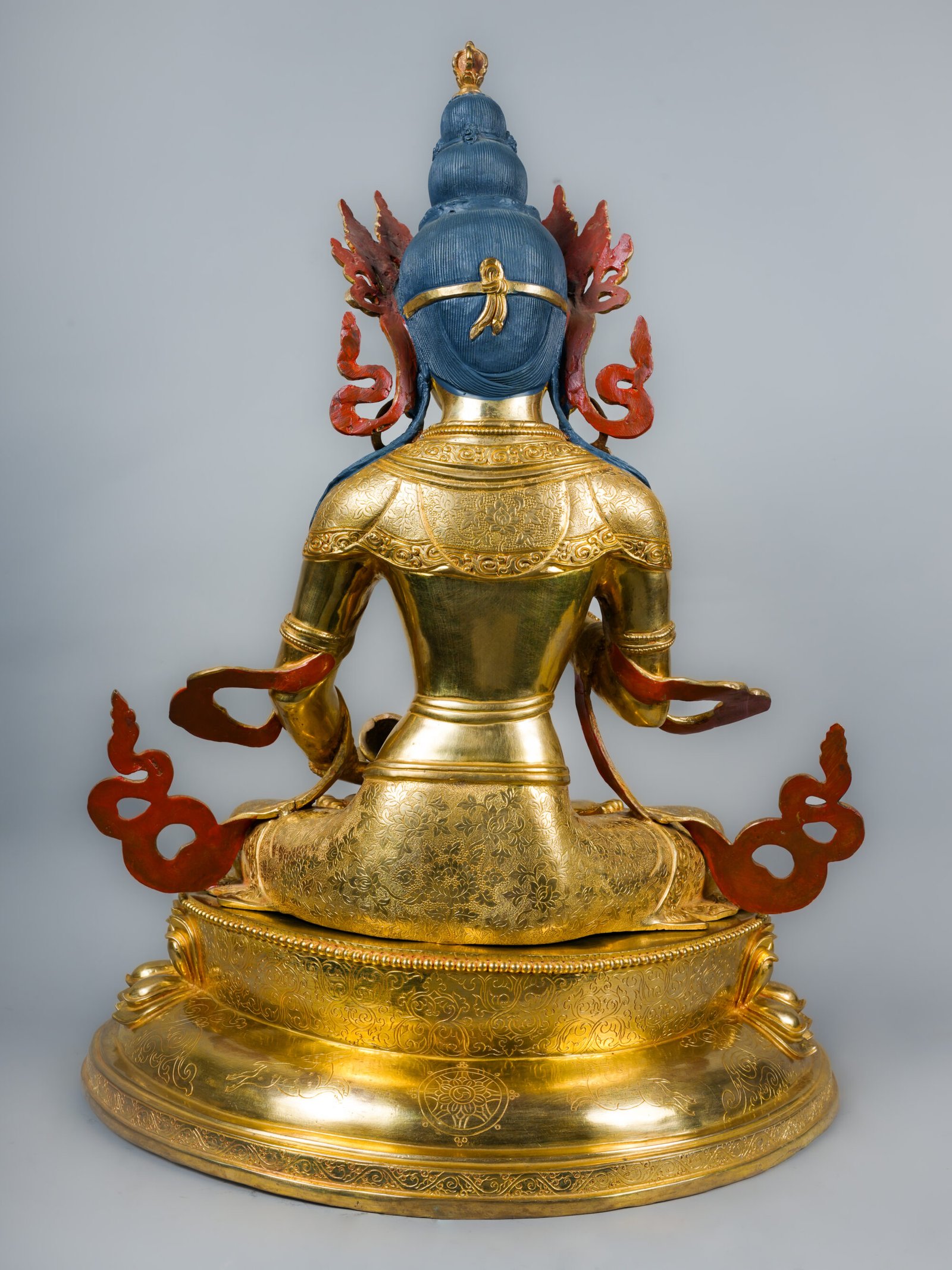 Handmade Gold-Plated Vajrasattva Statue – The Bodhisattva of Purification | 18 inch - Image 4