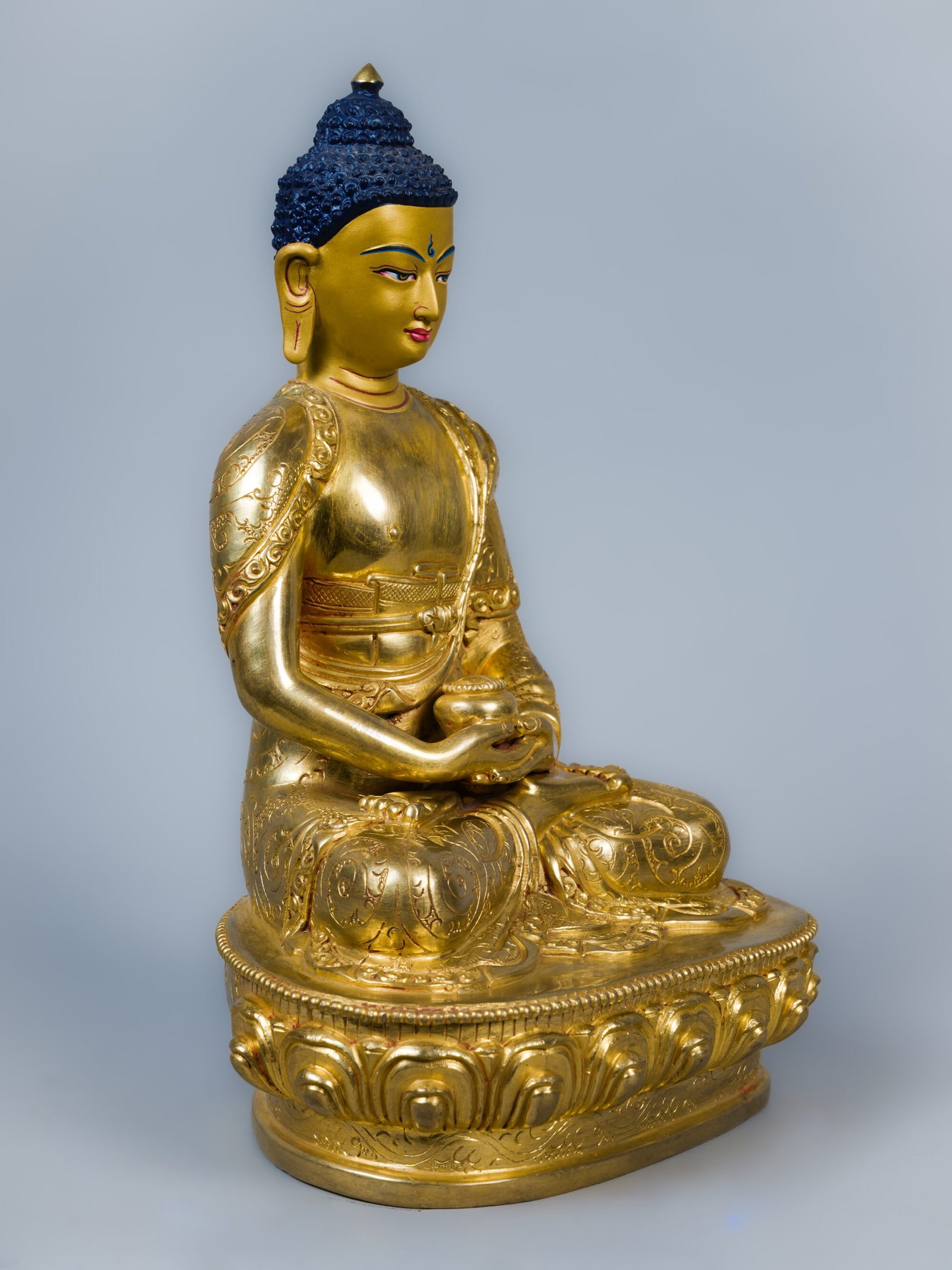 Handcrafted Amitabha Buddha Statue | 24K Gold | 8.5 inch - Image 2