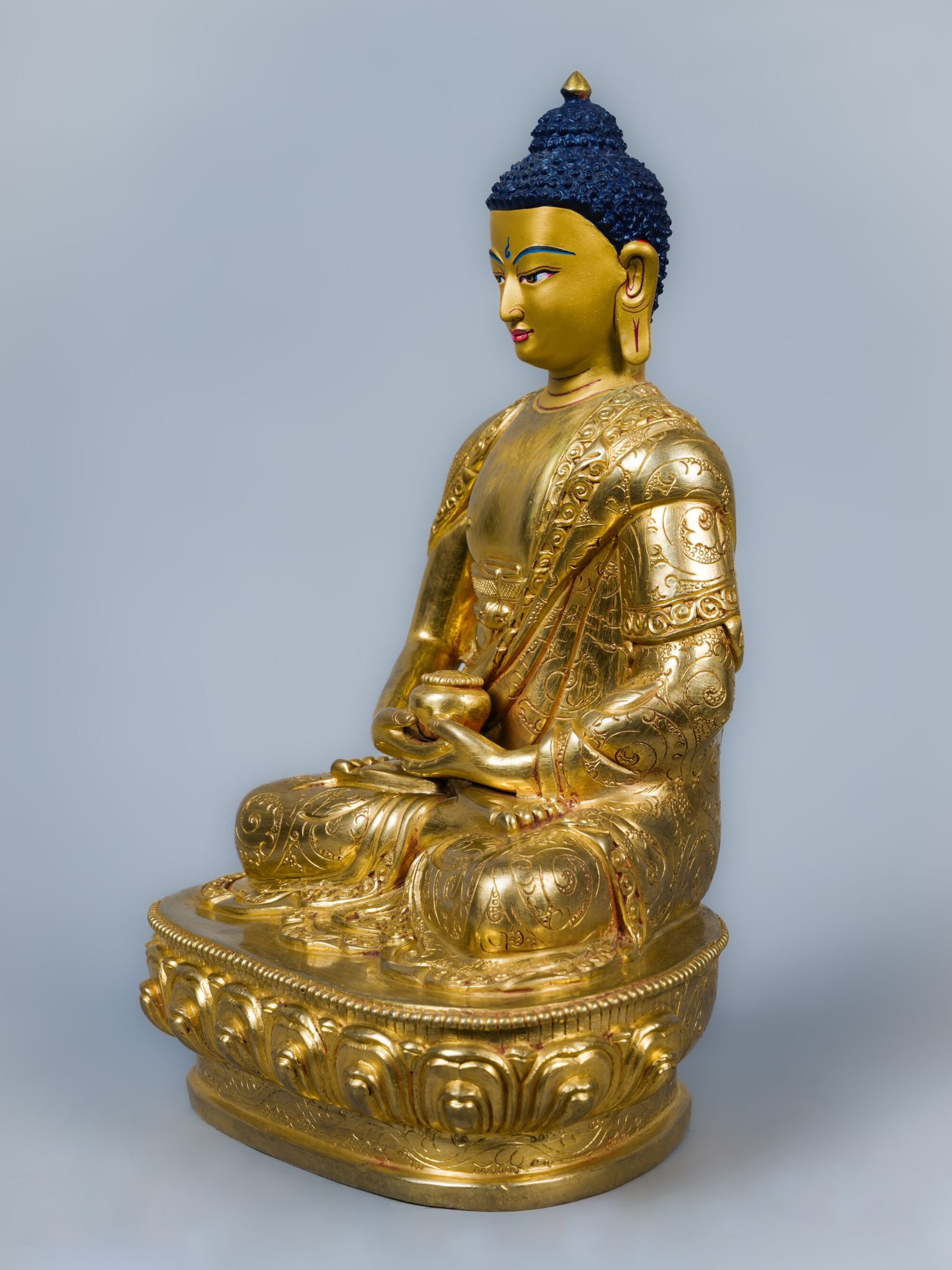 Handcrafted Amitabha Buddha Statue | 24K Gold | 8.5 inch - Image 3