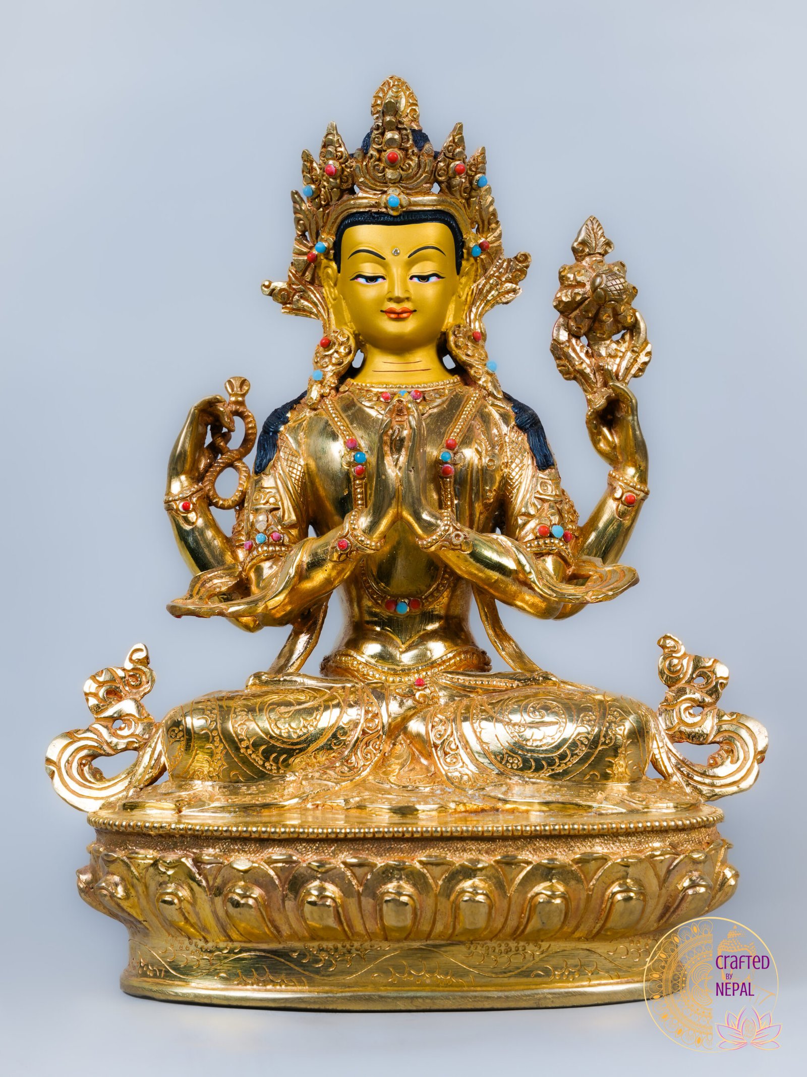 Handcrafted Bodhisattva Chenrezig Statue | 9 inch