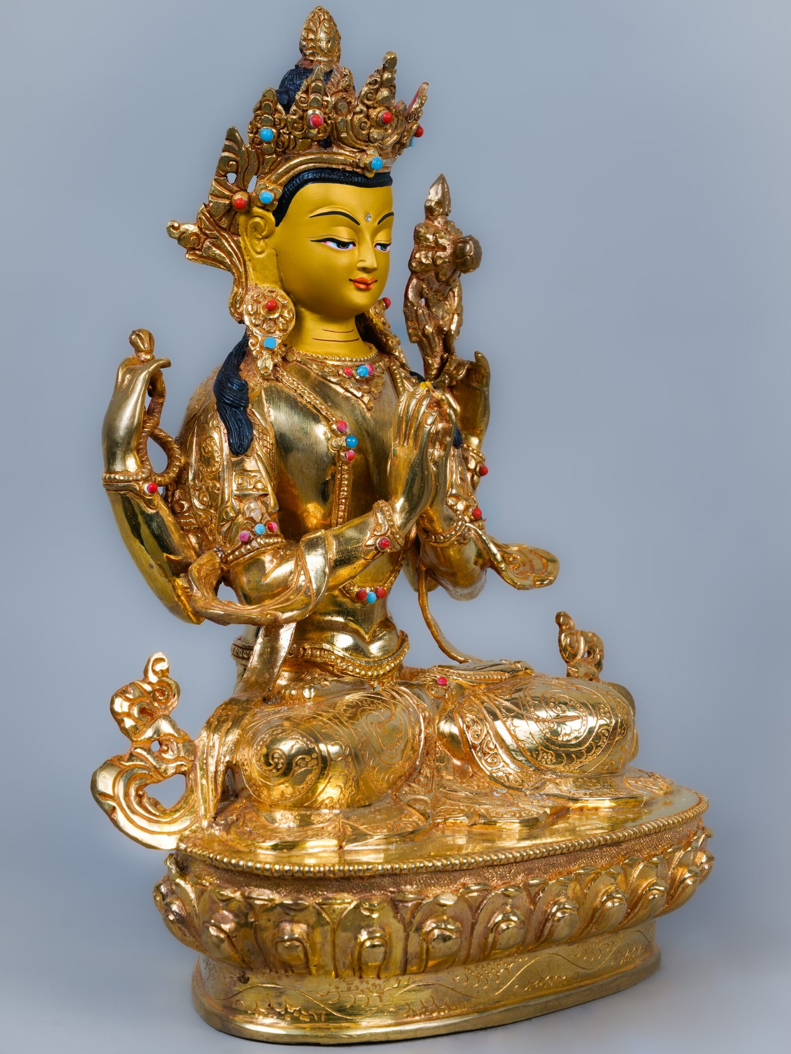 Handcrafted Bodhisattva Chenrezig Statue | 9 inch - Image 2